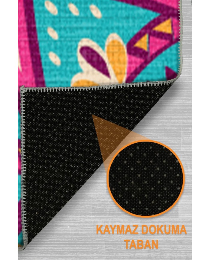 Alberta Şönil Yıkanabilir Kaymaz Pamuk Tabanlı Antibakteriyel Yuvarlak Halı