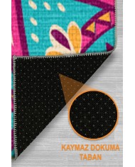 Alberta Şönil Yıkanabilir Kaymaz Pamuk Tabanlı Antibakteriyel Yuvarlak Halı