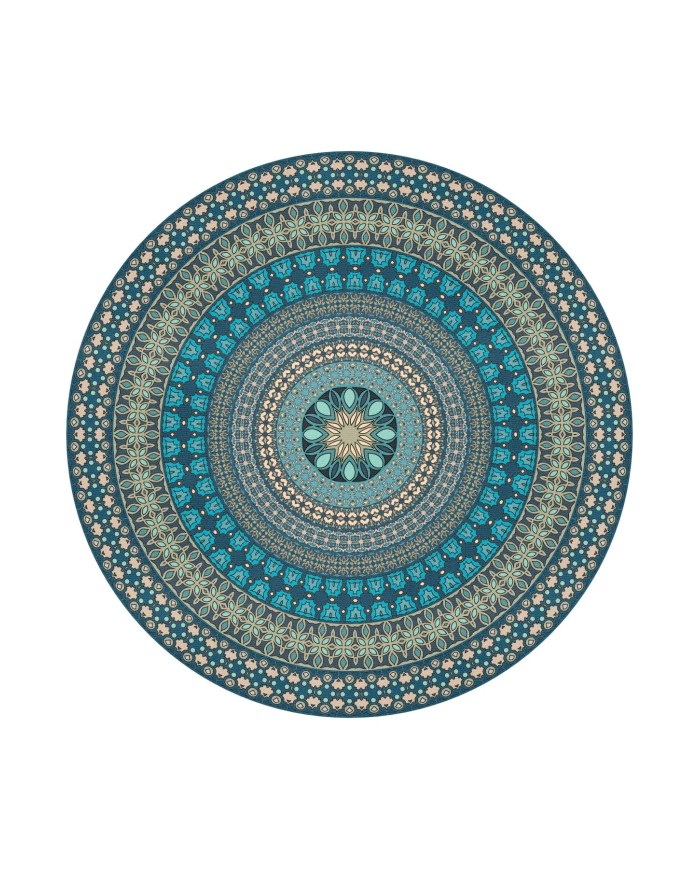 Cara Şönil Yıkanabilir Kaymaz Pamuk Tabanlı Antibakteriyel Yuvarlak Halı