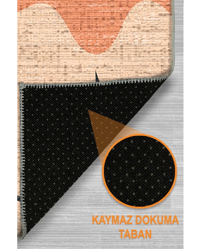 Diane Şönil Yıkanabilir Kaymaz Pamuk Tabanlı Antibakteriyel Yuvarlak Halı