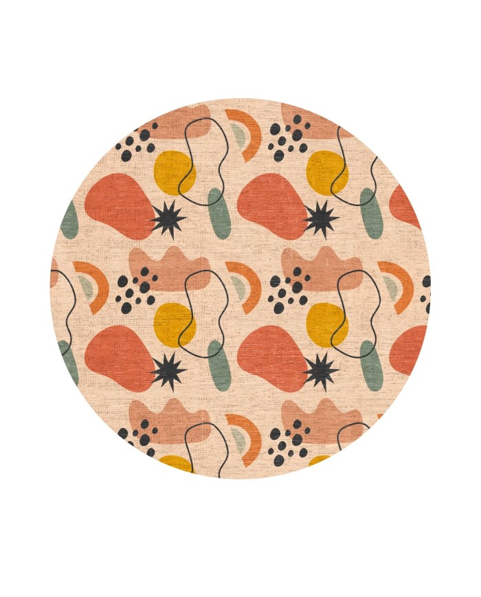 Diane Şönil Yıkanabilir Kaymaz Pamuk Tabanlı Antibakteriyel Yuvarlak Halı