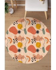 Diane Şönil Yıkanabilir Kaymaz Pamuk Tabanlı Antibakteriyel Yuvarlak Halı