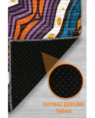 Emma Şönil Yıkanabilir Kaymaz Pamuk Tabanlı Antibakteriyel Yuvarlak Halı