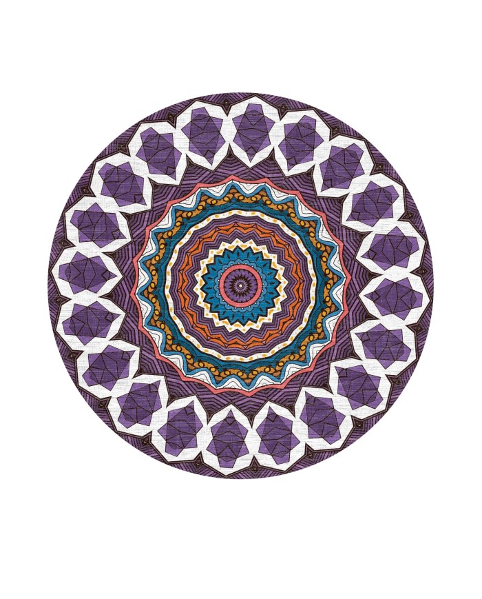 Emma Şönil Yıkanabilir Kaymaz Pamuk Tabanlı Antibakteriyel Yuvarlak Halı