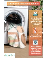 Esta Şönil Yıkanabilir Kaymaz Pamuk Tabanlı Antibakteriyel Yuvarlak Halı