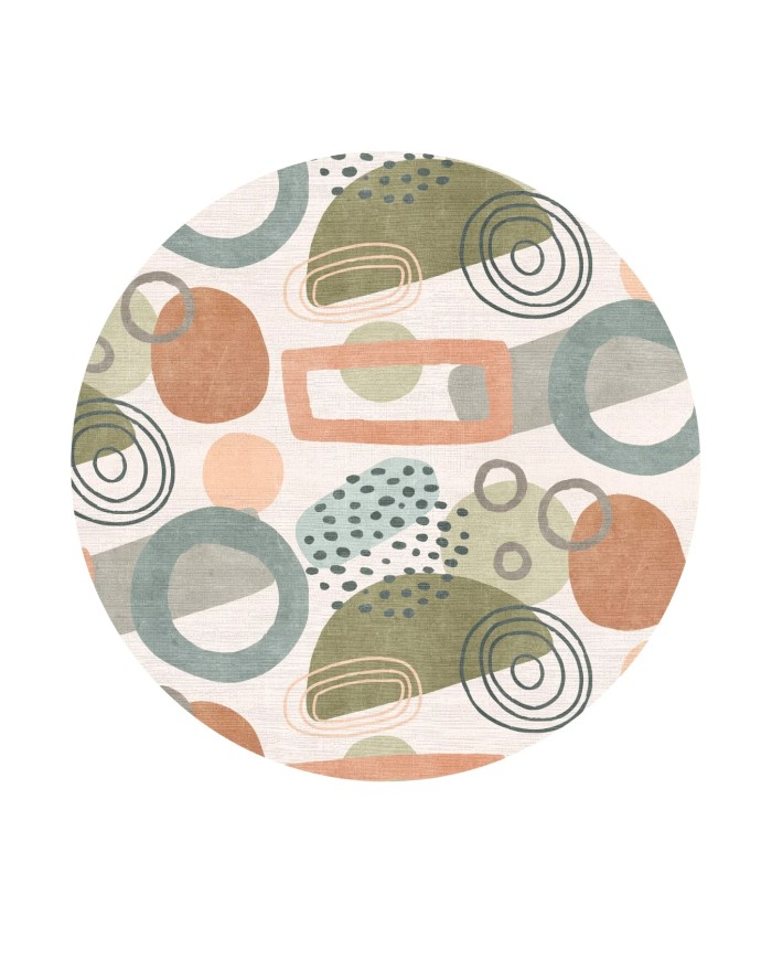 Esta Şönil Yıkanabilir Kaymaz Pamuk Tabanlı Antibakteriyel Yuvarlak Halı