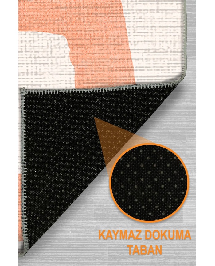 Esta Şönil Yıkanabilir Kaymaz Pamuk Tabanlı Antibakteriyel Yuvarlak Halı