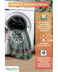 Hazel Şönil Yıkanabilir Kaymaz Pamuk Tabanlı Antibakteriyel Yuvarlak Halı