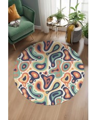 Laney Şönil Yıkanabilir Kaymaz Pamuk Tabanlı Antibakteriyel Yuvarlak Halı