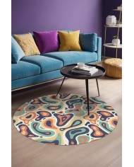 Laney Şönil Yıkanabilir Kaymaz Pamuk Tabanlı Antibakteriyel Yuvarlak Halı