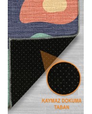 Laney Şönil Yıkanabilir Kaymaz Pamuk Tabanlı Antibakteriyel Yuvarlak Halı