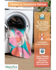 Mary Şönil Yıkanabilir Kaymaz Pamuk Tabanlı Antibakteriyel Yuvarlak Halı