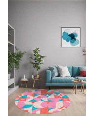 Mary Şönil Yıkanabilir Kaymaz Pamuk Tabanlı Antibakteriyel Yuvarlak Halı