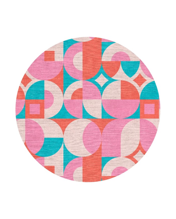 Mary Şönil Yıkanabilir Kaymaz Pamuk Tabanlı Antibakteriyel Yuvarlak Halı