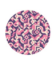 Rosa Şönil Yıkanabilir Kaymaz Pamuk Tabanlı Antibakteriyel Yuvarlak Halı