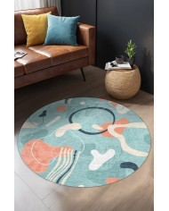 Stuf Şönil Yıkanabilir Kaymaz Pamuk Tabanlı Antibakteriyel Yuvarlak Halı