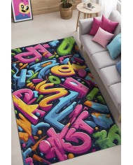 Strak Oyuncu Odası Halısı Şönil Kaymaz Pamuk Tabanlı Yıkanabilir Antibakteriyel Gamer, Gaming Halısı