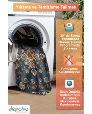 Andara Vintage Şönil Doğal Pamuk Tabanlı Salon Halısı Kaymaz Antibakteriyel Yıkanabilir Çevre Dostu