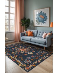 Andara Vintage Şönil Doğal Pamuk Tabanlı Salon Halısı Kaymaz Antibakteriyel Yıkanabilir Çevre Dostu