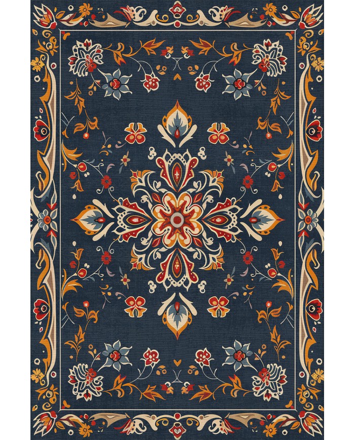 Andara Vintage Şönil Doğal Pamuk Tabanlı Salon Halısı Kaymaz Antibakteriyel Yıkanabilir Çevre Dostu