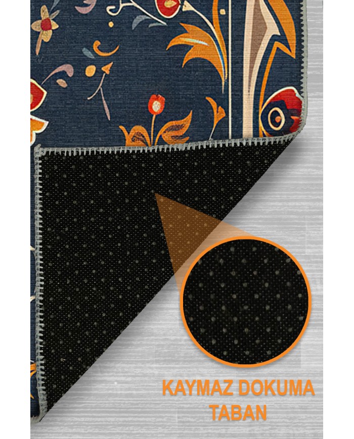 Andara Vintage Şönil Doğal Pamuk Tabanlı Salon Halısı Kaymaz Antibakteriyel Yıkanabilir Çevre Dostu