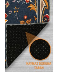 Andara Vintage Şönil Doğal Pamuk Tabanlı Salon Halısı Kaymaz Antibakteriyel Yıkanabilir Çevre Dostu