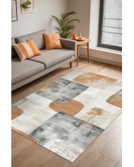 Elase Modern Şönil Doğal Pamuk Tabanlı Salon Halısı Kaymaz Antibakteriyel Yıkanabilir Çevre Dostu