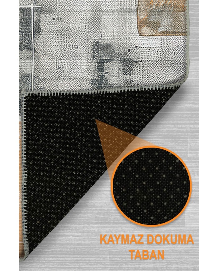 Elase Modern Şönil Doğal Pamuk Tabanlı Salon Halısı Kaymaz Antibakteriyel Yıkanabilir Çevre Dostu