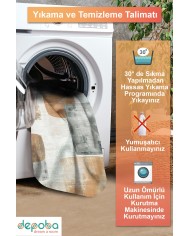 Elase Modern Şönil Doğal Pamuk Tabanlı Salon Halısı Kaymaz Antibakteriyel Yıkanabilir Çevre Dostu