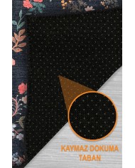 Karane Vintage Şönil Doğal Pamuk Tabanlı Salon Halısı Kaymaz Antibakteriyel Yıkanabilir Çevre Dostu