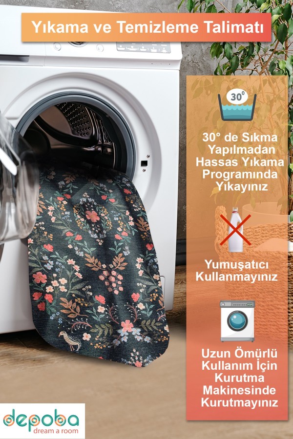 Karane Vintage Şönil Doğal Pamuk Tabanlı Salon Halısı Kaymaz Antibakteriyel Yıkanabilir Çevre Dostu Karane Vintage Şönil Doğal Pamuk Tabanlı Salon Halısı Kaymaz Antibakteriyel Yıkanabilir Çevre Dostu