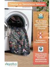 Karane Vintage Şönil Doğal Pamuk Tabanlı Salon Halısı Kaymaz Antibakteriyel Yıkanabilir Çevre Dostu