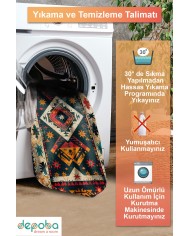 Nase Vintage Şönil Doğal Pamuk Tabanlı Salon Halısı Kaymaz Antibakteriyel Yıkanabilir Çevre Dostu