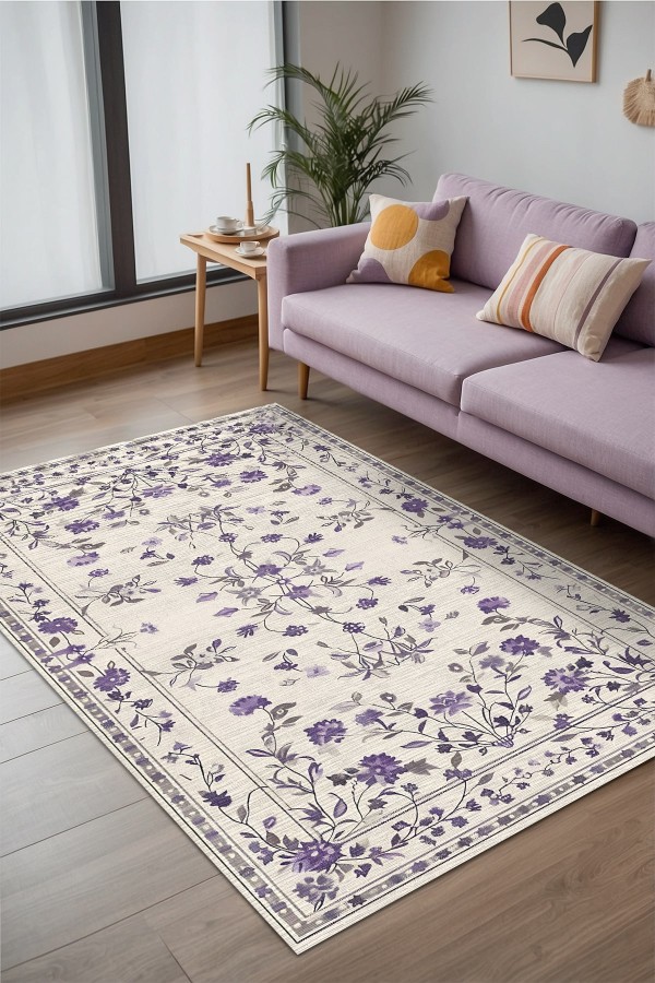 Purpa Vintage Şönil Doğal Pamuk Tabanlı Salon Halısı Kaymaz Antibakteriyel Yıkanabilir Çevre Dostu Purpa Vintage Şönil Doğal Pamuk Tabanlı Salon Halısı Kaymaz Antibakteriyel Yıkanabilir Çevre Dostu