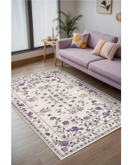 Purpa Vintage Şönil Doğal Pamuk Tabanlı Salon Halısı Kaymaz Antibakteriyel Yıkanabilir Çevre Dostu