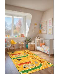 Funs Şönil Antibakteriyel Yıkanabilir Kaymaz Pamuk Tabanlı Çocuk Halısı