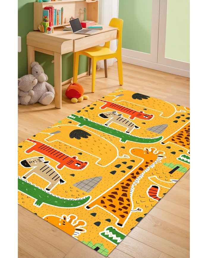 Funs Şönil Antibakteriyel Yıkanabilir Kaymaz Pamuk Tabanlı Çocuk Halısı