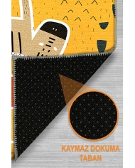 Funs Şönil Antibakteriyel Yıkanabilir Kaymaz Pamuk Tabanlı Çocuk Halısı