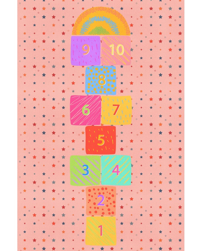 Polya Şönil Antibakteriyel Yıkanabilir Kaymaz Pamuk Tabanlı Çocuk Halısı