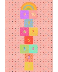 Polya Şönil Antibakteriyel Yıkanabilir Kaymaz Pamuk Tabanlı Çocuk Halısı