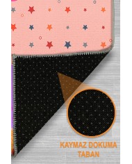 Polya Şönil Antibakteriyel Yıkanabilir Kaymaz Pamuk Tabanlı Çocuk Halısı