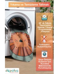 Marta Şönil Antibakteriyel Yıkanabilir Kaymaz Pamuk Tabanlı Yuvarlak Çocuk Halısı