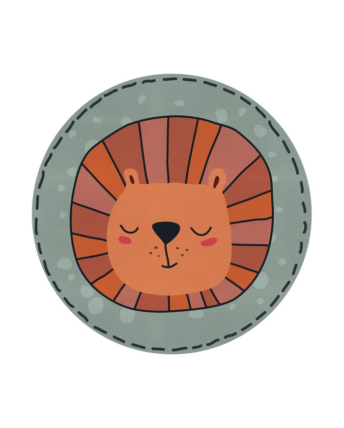 Marta Şönil Antibakteriyel Yıkanabilir Kaymaz Pamuk Tabanlı Yuvarlak Çocuk Halısı