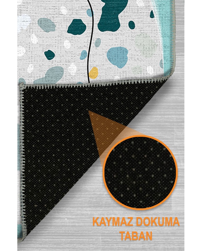 Mazar Şönil Yıkanabilir Kaymaz Pamuk Tabanlı Antibakteriyel Asimetrik Halı