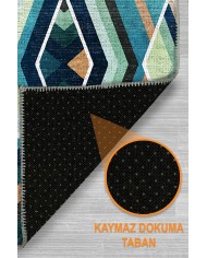 Delto Şönil Yıkanabilir Kaymaz Pamuk Tabanlı Antibakteriyel Asimetrik Halı