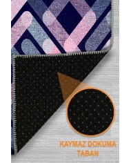 Asel Şönil Yıkanabilir Kaymaz Pamuk Tabanlı Antibakteriyel Asimetrik Halı