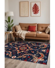 Toven Modern Şönil  Doğal Pamuk Tabanlı Salon Halısı Kaymaz Antibakteriyel Yıkanabilir Çevre Dostu