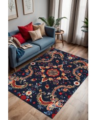 Toven Modern Şönil  Doğal Pamuk Tabanlı Salon Halısı Kaymaz Antibakteriyel Yıkanabilir Çevre Dostu