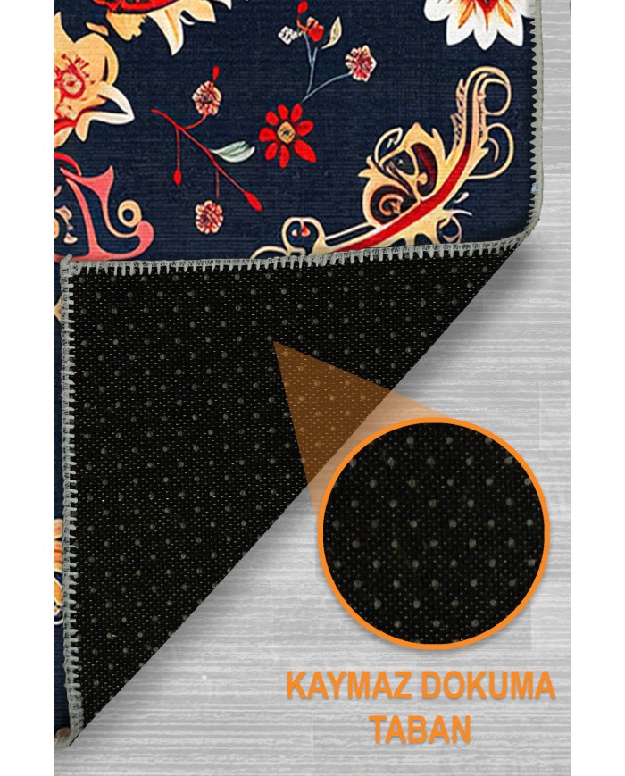 Toven Modern Şönil  Doğal Pamuk Tabanlı Salon Halısı Kaymaz Antibakteriyel Yıkanabilir Çevre Dostu