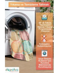 Afare Modern Şönil  Yıkanabilir Kaymaz Pamuk Tabanlı Antibakteriyel Mutfak Halısı